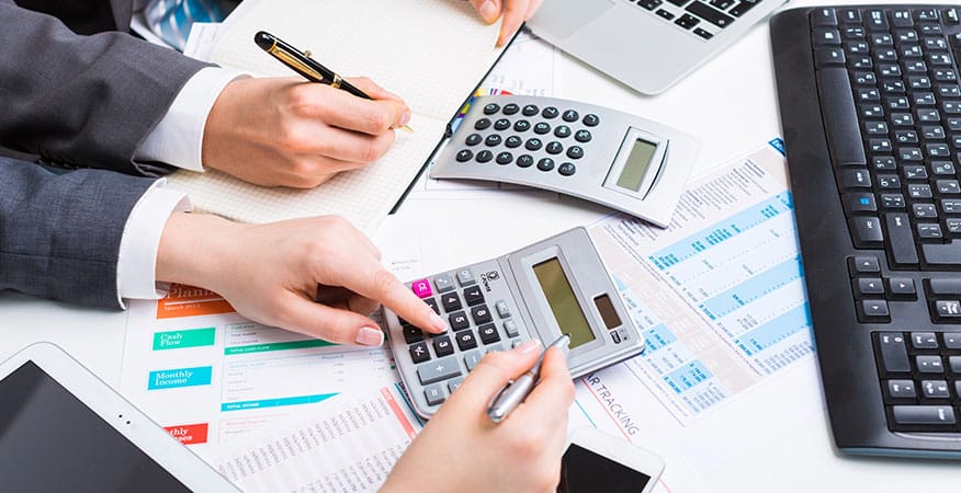 The Importance of Budget Reports illustrated with financial charts, graphs, and a business team analyzing data.